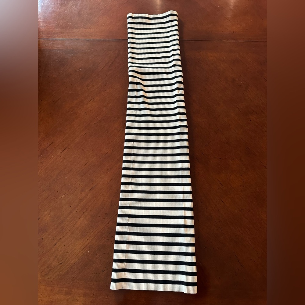 Zara Black and White Striped Tube Dress